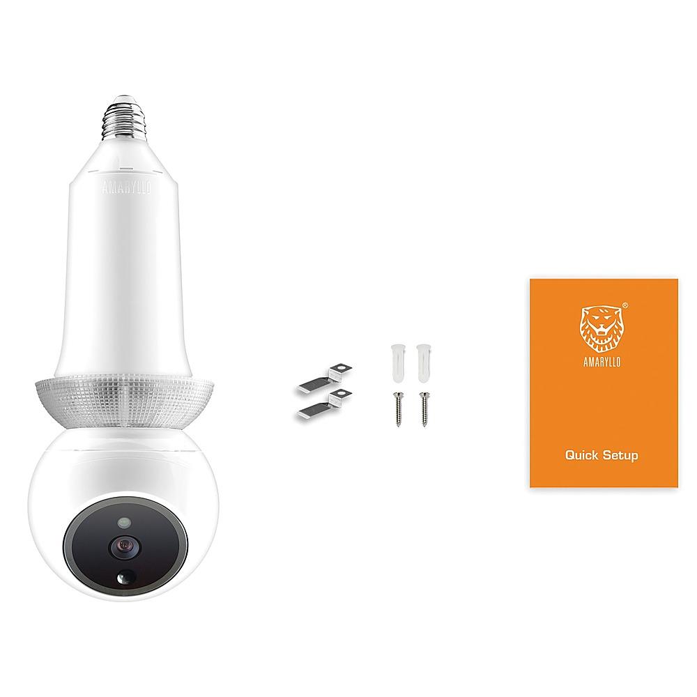 Amaryllo Zeus Biometric Auto Tracking Light Bulb Indoor Security Camera White New