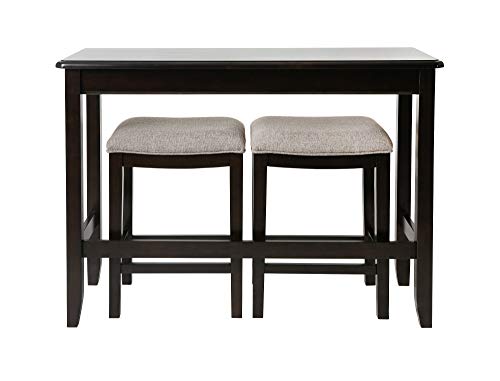 NewRidge Home Goods NewRidge Home Sofa Table with Two Stools Counter Set, Espresso