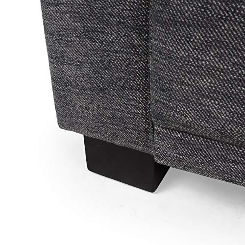 Christopher Knight Home Clarkdale 3 Seater Sofa, Charcoal + Dark Brown