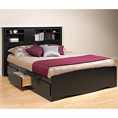 Prepac Sonoma Queen Platform Storage Bed in Black