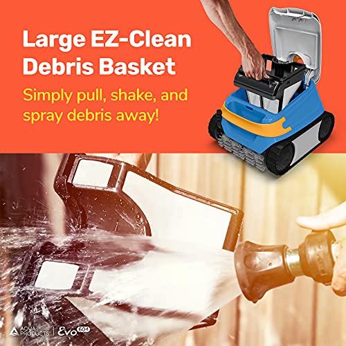 Aqua Products EVO604 Evo 604 Robotic In Ground Pool Cleaner with Dual Traction Motor, 2 Cleaning Modes, and 60-Foot Tangle-Less Swivel Cable Multi-Colored, Multicolor