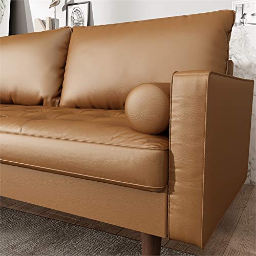 Kingway Furniture Faux Leather Genoa Living Room Sofa in Gray