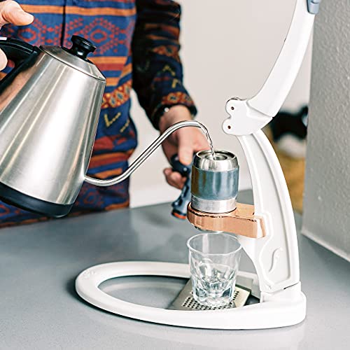 Flair Espresso Maker PRO 2 (White) - An all manual lever espresso maker with stainless steel brew head and pressure gauge