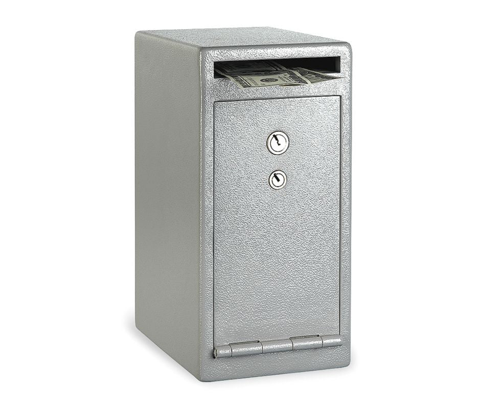 Cash Depository Safe, 0.25 cu. ft., 20 lb., Gray