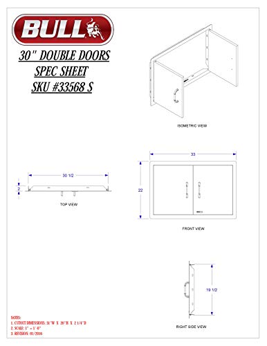 Bull Outdoor Products 33568 Stainless Steel Double Door