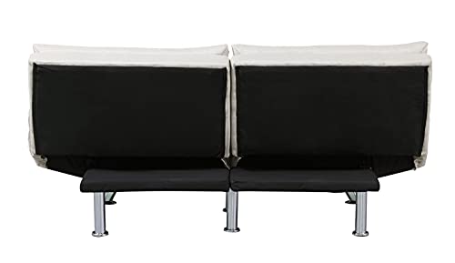 Convertible Sofa Bed Sleeper Futon - Convertible Loveseat Mid-Century Sofa Sleeper, Modern Folding Sleeper Sofa with Adjustable Backrest, Beige Armless Sofa Beige
