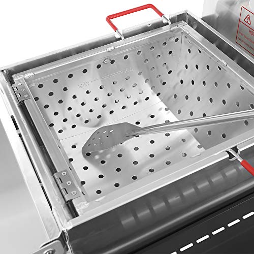 CreoleFeast CFT2018 Crawfish Seafood Boiler Cast Iron Burner Cooker Fryer Combo Outdoor Stove Propane Cooker with 10-psi Regulator, for Backyard Cooking Party