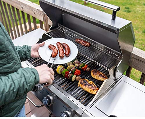 Monument Grills 25392 4-Burner Propane Gas Grill in Stainless Steel with LED Controls & Side Burner