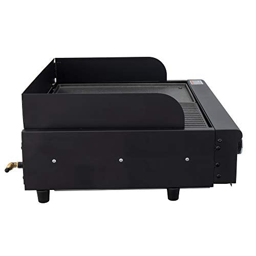 RecPro RV Side-by-Side Griddle and Grill | 3-Burner Propane Gas Cooktop | Flat-Top Grill and Grates | RV Grill