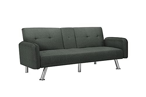 Noyy Sectional Sofa Couch for Living Room，Sectional Sleeper Sofa for Small Space with Cup Holder and Removable Armrest(Dark Green)