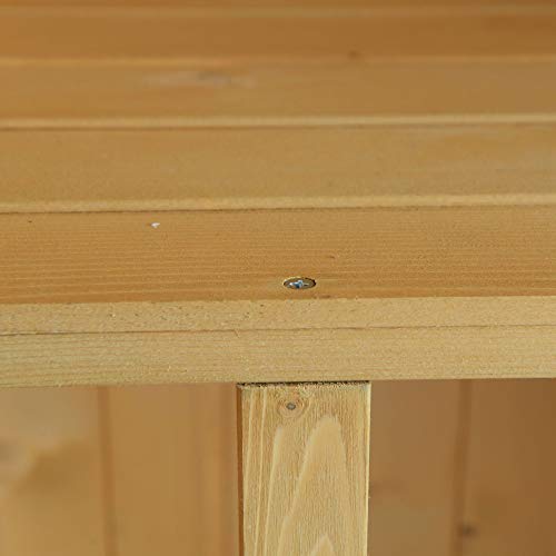 Outsunny 3' x 5' Wooden Garden Storage Shed, Sheds & Outdoor Storage with Asphalt Roof & 2 Large Wood Doors with Lock, Natural