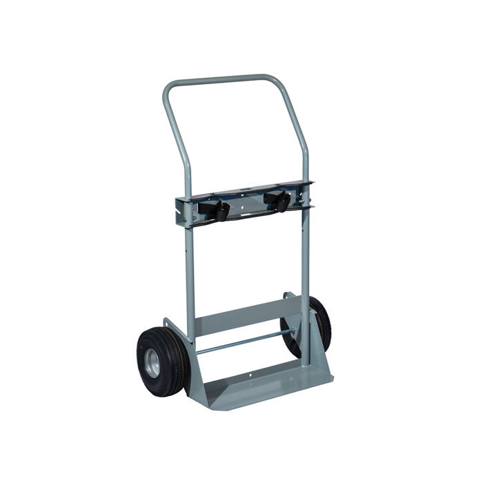 Justrite Double Cylinder Hand Truck, Flat-Free Wheels