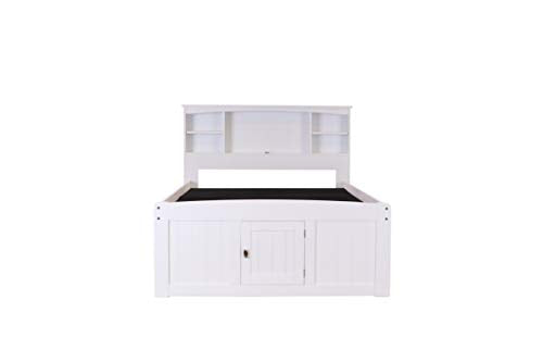 White Full Bookcase Bed with 6 Drawers