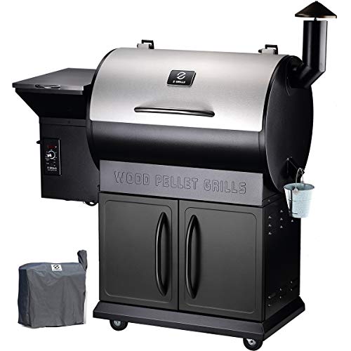 Z GRILLS ZPG-700E Wood Pellet Grill Smoker for Outdoor Cooking with Cover, 2020 Upgrade, 8-in-1