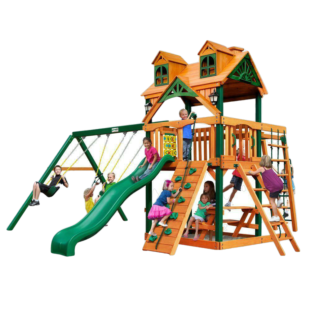 Gorilla Playsets 01-0074-AP Malibu Navigator Swing Set and Residential Wood Playset New