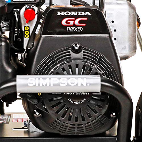 Simpson Cleaning MSH3125 MegaShot Gas Pressure Washer Powered by Honda GC190, 3200 PSI at 2.5 GPM, black
