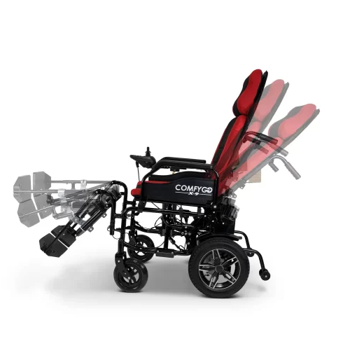 ComfyGO X-9 Electric Wheelchair with Automatic Recline 10 Mile Range New