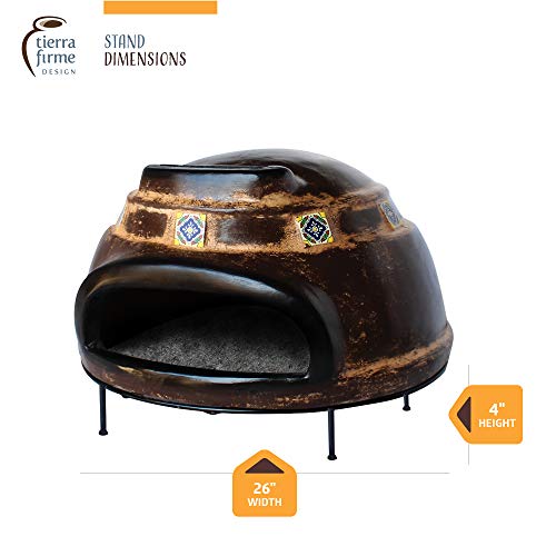 Tierra Firme HTN-001-N Talavera Large Wood-Fired Outdoor Pizza Oven, Rustic Brown