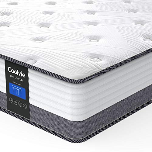 Full Mattress, Coolvie 10 Inch Full Size Gel Memory Foam Hybrid Mattress, Individual Pocket Springs with Comfy Foam for Back Pain Relief & Cool Sleep, Bed in a Box