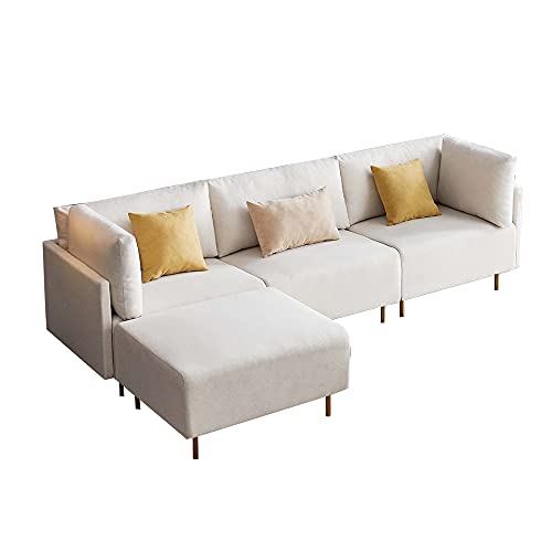 Separate Middle Seat for Upgrade 108'' Linen L-Shaped Sectional Sofa