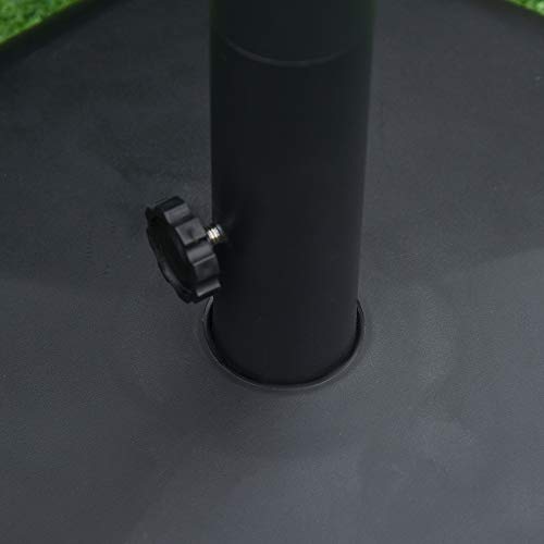 Outsunny Pentagonal Concrete Patio Umbrella Base with 2 Wheels for Easy Moving, Fitting Umbrella Poles of Φ1.25 - Φ2