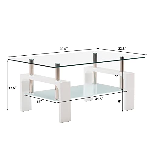Modern Apartment Couch and Coffee Table Set, Beige Sofa with Rectangle Glass Waiting Area Table, 2 Piece Living Room Furniture Set