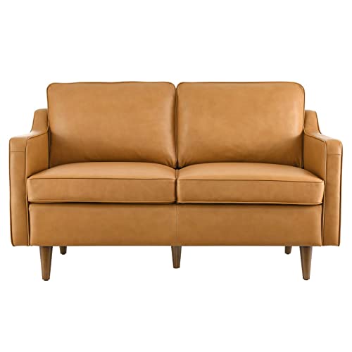 Modway Impart Upholstered Leather Loveseat, Tan