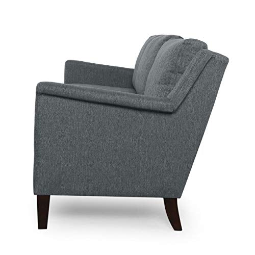 Christopher Knight Home Dupont 3 Seater Sofa, Charcoal + Espresso