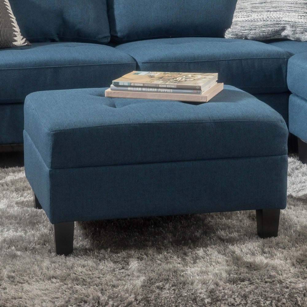 Zahra Tufted Fabric Ottoman by Christopher Knight Home