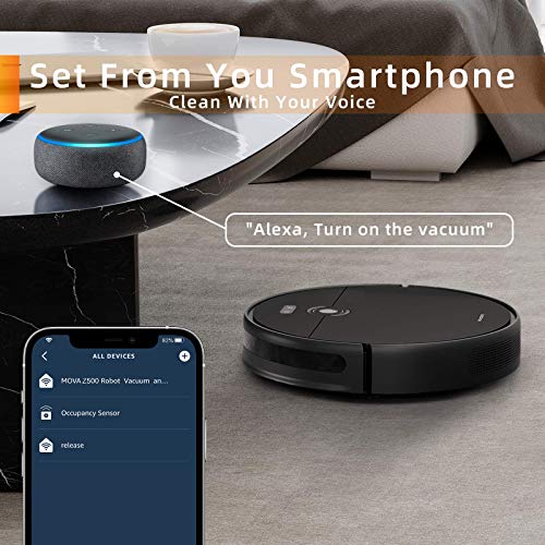 MOVA Z500 Robot Vacuum and Mop, Smart Navigation Robot Vacuum, Robot Vacuum Cleaner with 3000Pa Strong Suction, Alexa, 5200mAh Large Battery, 2-in-1 Vacuum and Mop, for Pet Hair, Hard Floor, Carpet