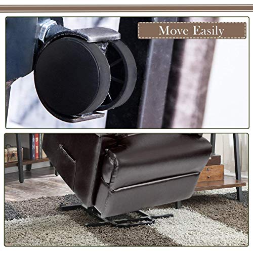 Power Lift Chair Recliner Chairs -Reclining Sofa Chair Lift PU Leather Living Room with Heavy Duty Mechanism & Remote