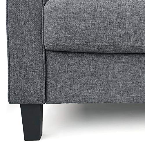 FURINNO Bayonne Modern Upholstered Love Seats, Gunmetal