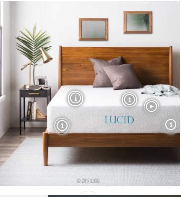LUCID 12 Inch Gel Infused Memory Foam Mattress - Medium Feel - CertiPUR-US Certified - 10-Year Warranty - King