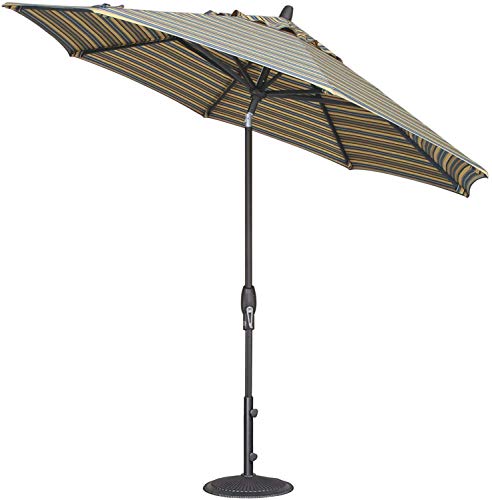 Treasure Garden 9-Foot Auto-Tilt Market Umbrella with Bronze Frame and Obravia (4 YR Fabric Warranty) Fabric: Navy