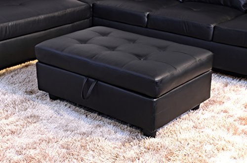 Beverly Fine Funiture Sectional Sofa Set, 91A Black