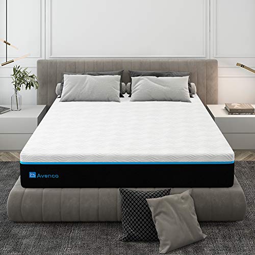 King Mattress, Avenco King Memory Foam Mattress in a Box 10 Inch, King Bed Mattress with CertiPUR-US Foam for Supportive, Cooler Sleeping & Pressure Relief, 10-Year Support