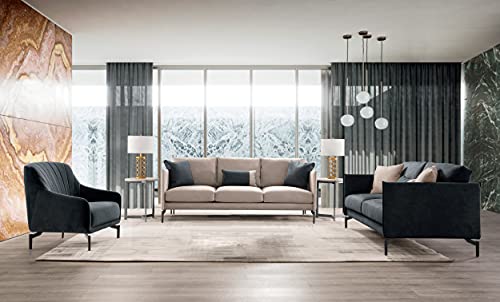 Acanva Luxury Modern Leather Upholstered Recliner Sofa Square Arms with Throw Pillows, 89