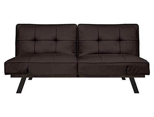 Pearington Leather Convertible Transforms to Sofa, Couch, Lounger, Bed-Durable Metal Frame and Legs, Java Futon,