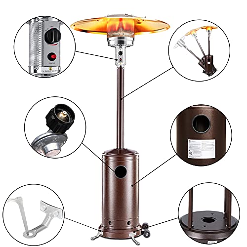 48000 BTU Patio Heater Outdoor Heater - Propane Heater with Simple Lgnition System,Patio Heaters for Outdoor Use, Propane Patio Heater Outdoor, Outdoor Heaters, Auto Shut Off Portable Outdoor Heaters