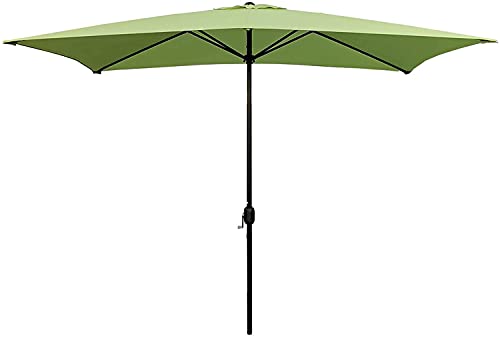 ガードレール Patio Umbrellas Patio Umbrella Outdoor Patio Umbrella Rectangular with Crank(Color: Light Green)