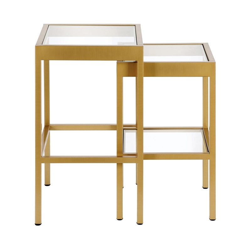 Modern Brass Gold Finish Nested Side Tables