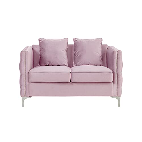 Lilola Home LHF-89634PK-L Love Seats, Pink