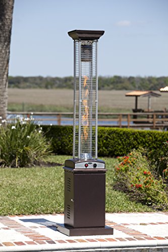 Fire Sense 62224 Hammered Bronze Finish Square Flame Patio Heater