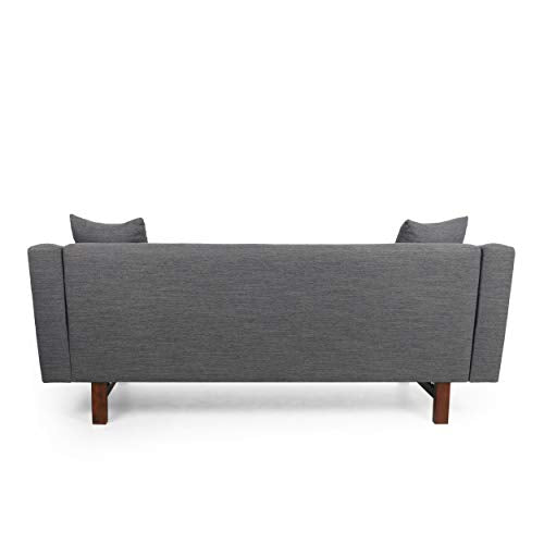 Christopher Knight Home Mableton 3 Seater Sofa, Charcoal + Espresso