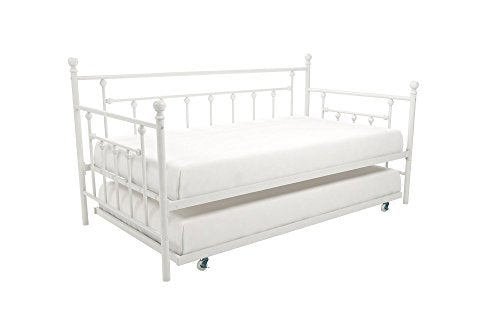 DHP Manila Metal Framed Daybed with Trundle, Twin - White