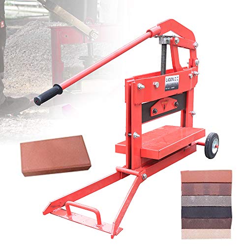 TFCFL Manual Pavers Splitter Tool, Heavy Duty Brick Splitter with Portable Wheels for Splitting Cutting Paving Blocks (Red)