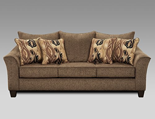 Roundhill Furniture Camero Cafe Fabric Pillow back Sofa