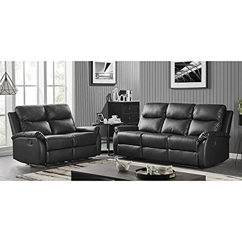 Global Furniture USA Black Console Reclining Loveseat