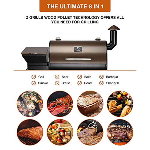 Z GRILLS 700D Wood Pellet Grill & Electric Smoker BBQ Combo with Auto Temperature Control | 2021 Upgrade | 694 sq in Bronze
