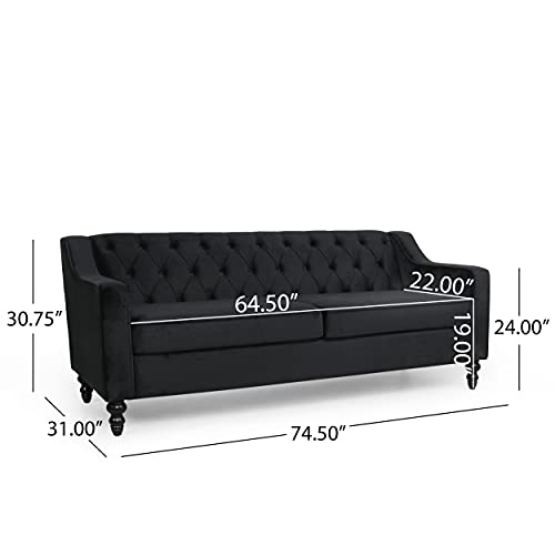 Christopher Knight Home Knouff Sofas, Black + Dark Brown